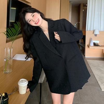 Black Blazer Women's Spring and Autumn New Loose Casual Suit