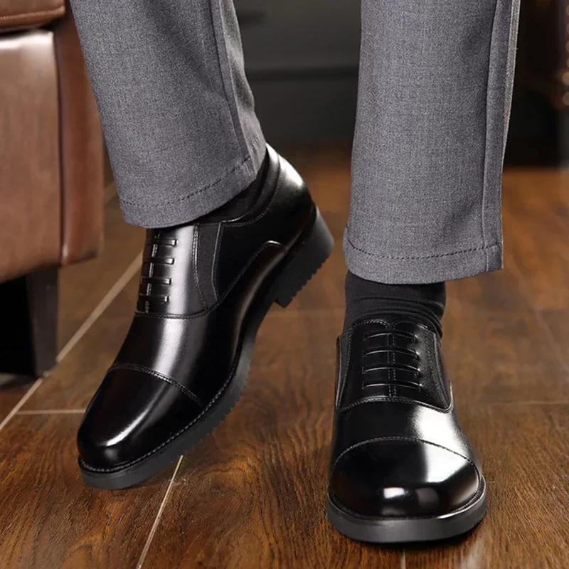 2024 Man Split Leather Shoes Rubber Sole Size 48 Man Business Office Male Dress Lether Shoes