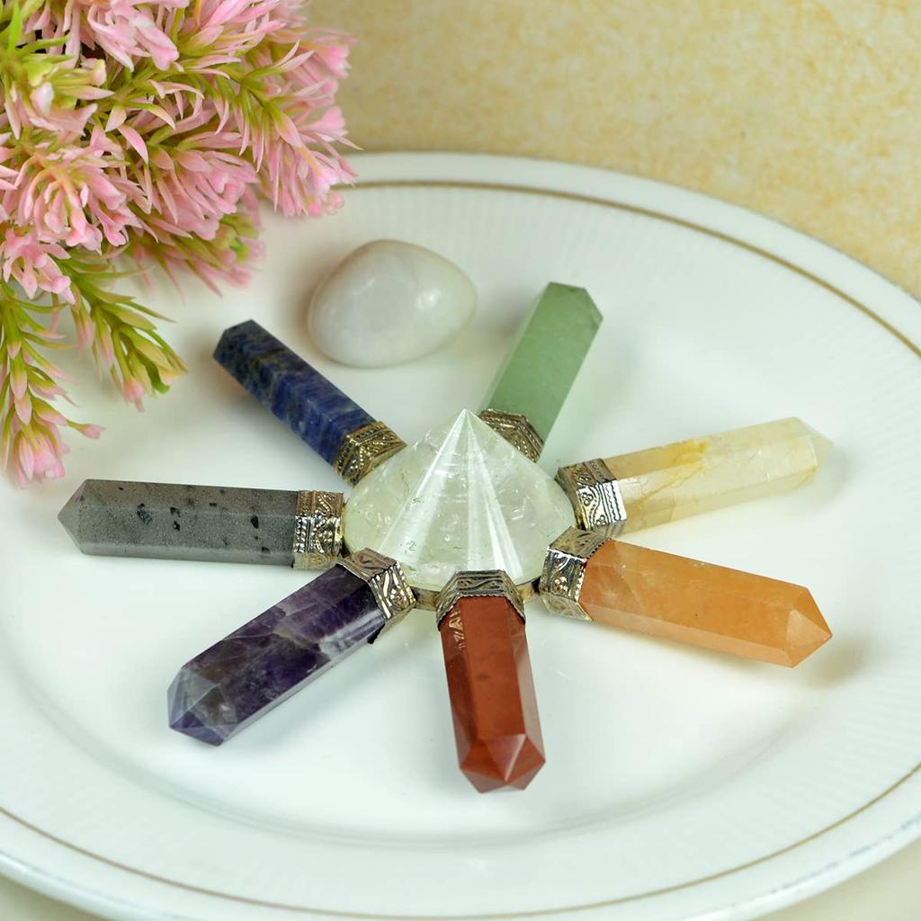 Crystu 7 Chakra Energy Generator 7 Point for Reiki Healing and Meditation, Vastu, Protection, Energy, Amplification, Cleanser Energy Generator