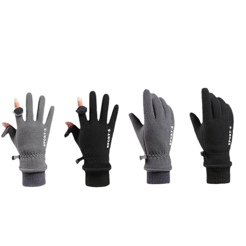 Windproof Touch Screen Gloves Thicken Finger Flip Cover Gloves 2023 New Ski Gloves  Autumn Winter