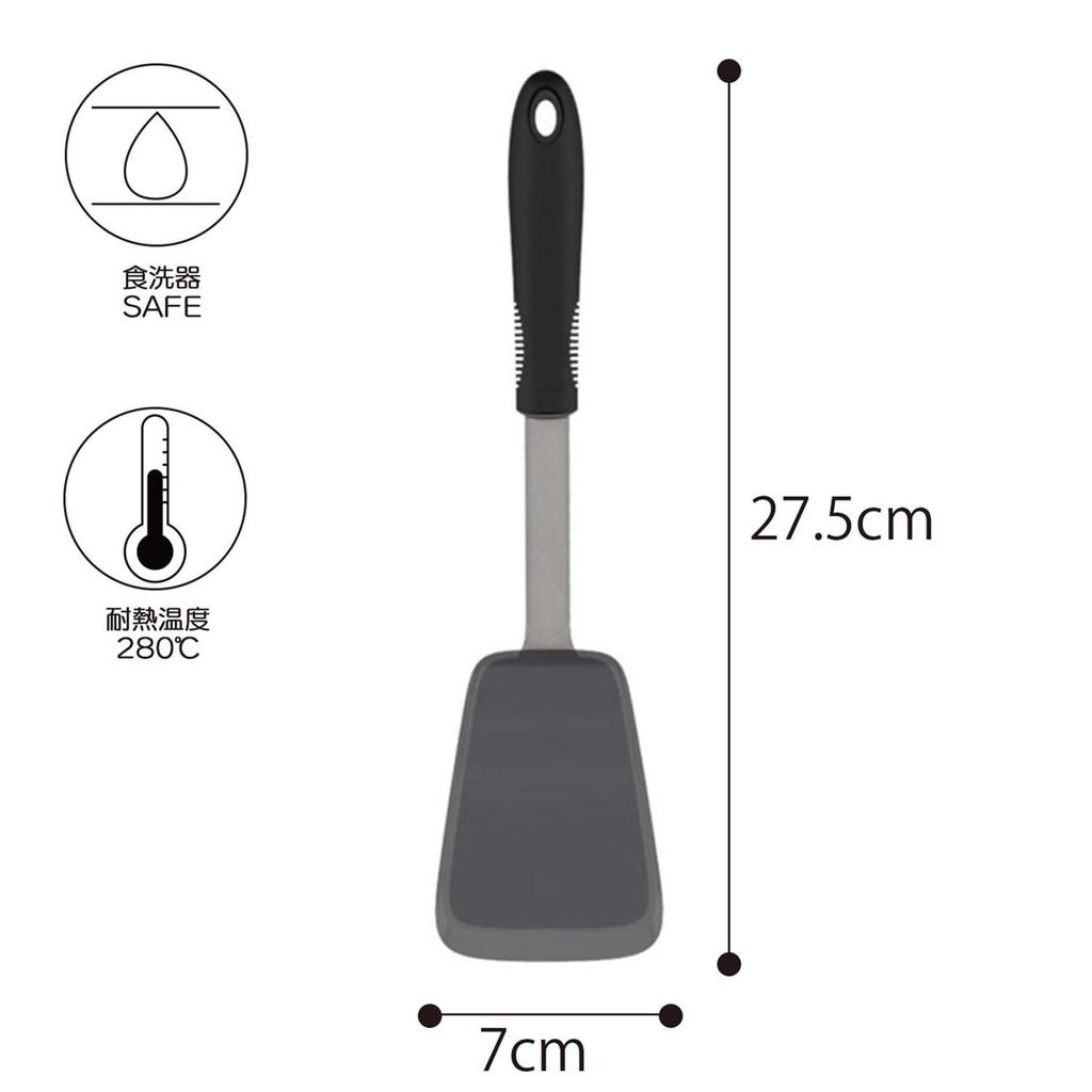 OXO Silicone Heat Dishwasher Black Turner/Spatula, Resistant, Non-Slip, Safe,