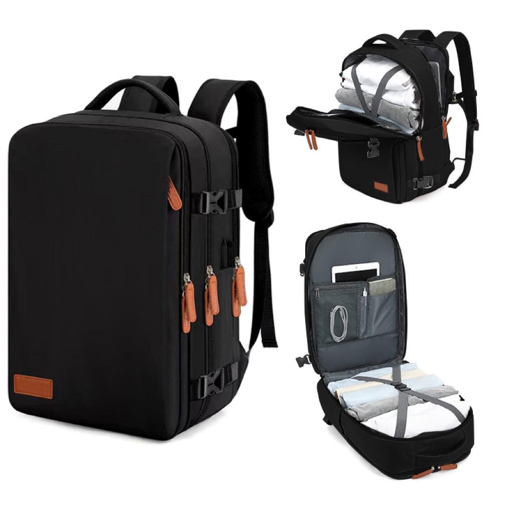 Expandable Double Shoulder Backpack - Unisex Carry-on with Multi-layer Storage and Laptop Compartment, Super Large Capacity