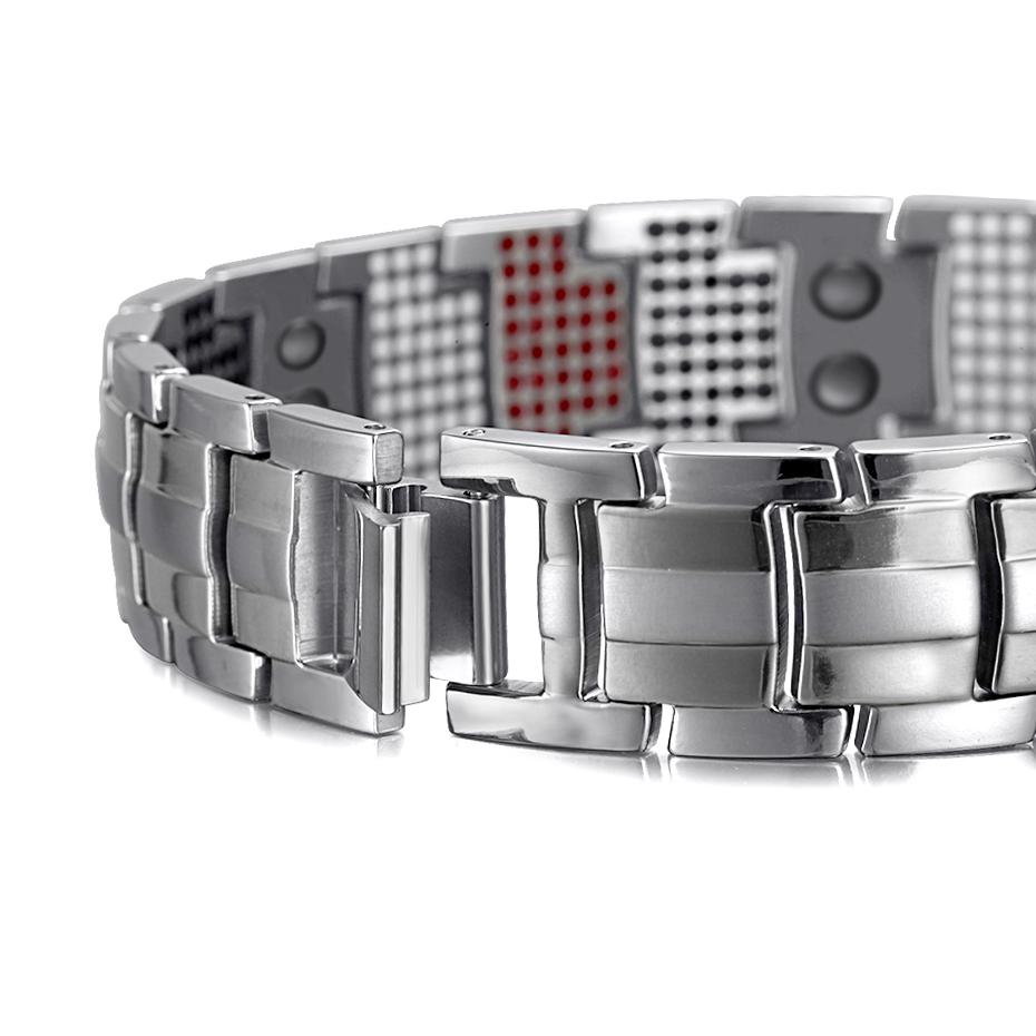 Fashion Jewelry Healing FIR Magnetic Bracelets Titanium Bio Energy Bracelet for Men Blood Pressure Accessory Wristband