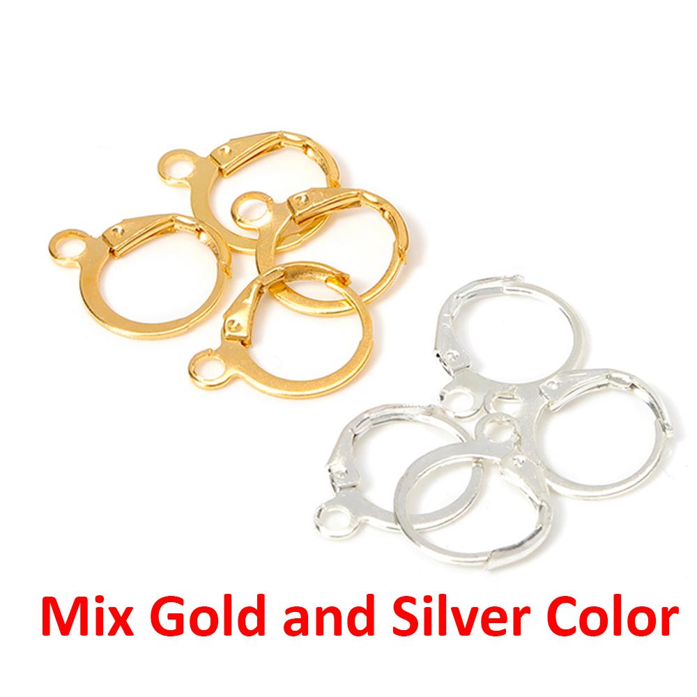 50pcs Earring Hook French Earrings Earwire Fitting 13x15mm Ear Setting Base Accessories for Craft Jewelry Making Components DIY