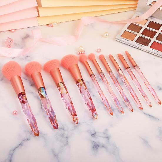 10Pcs/Set Beauty Brush Uniform Shading Excellent Ductility Thin Professional Powder Foundation Concealer Cosmetic Tool for Female