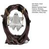 Halloween Ghost on Tree Swing Figurine Swinging Cartoon Ghost Statue Ornament Home Office Garden Patio Lawn Bookshelf Desktop Decoration
