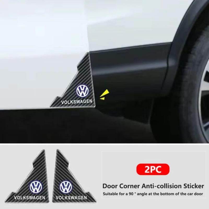 Ny BilDørHjørneBeskytter DørRiper Karbonfiber Anti-kollisjonsKlistremerke For Volkswagen Rline Jetta Beetle Polo Touran Go