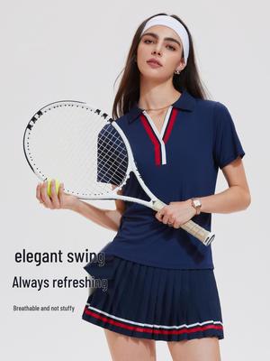 Cai Jue Women's Slim Fit Quick-Dry Polo Tennis & Badminton Sports Set