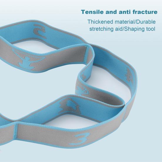 Yoga Stretching Strap with 11 Loop Physical Therapy Pilates Ballet Dance Body Leg Stretcher Elastic Band Home Gym Workout Resistance Band