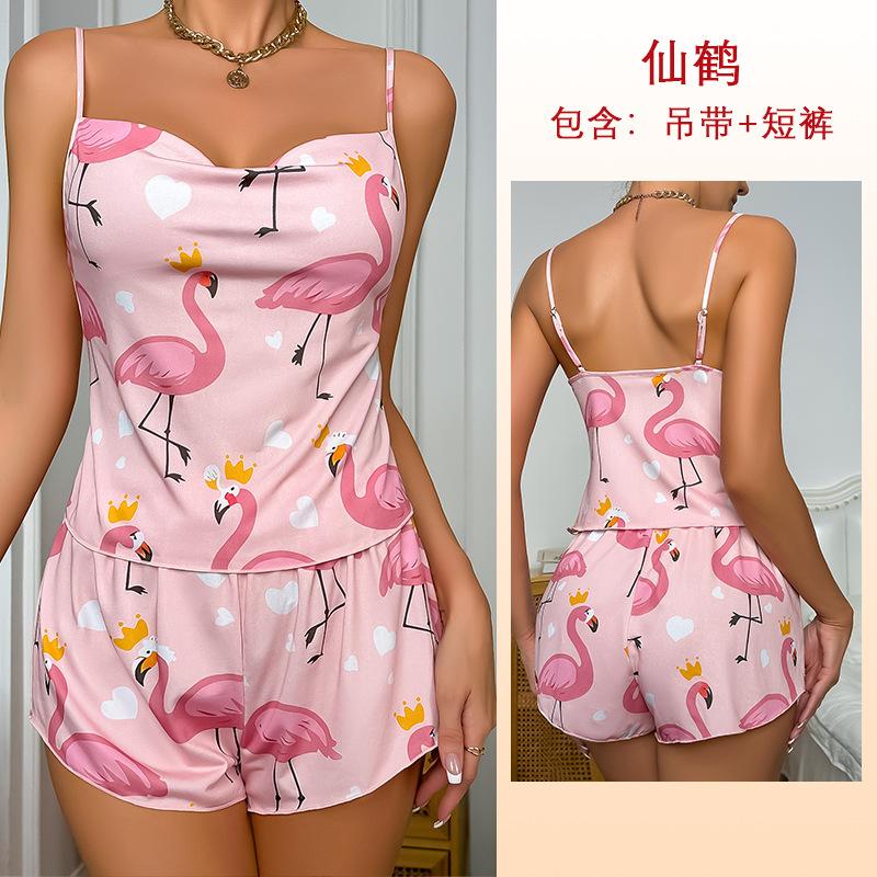 

Новый комплект из сексуальных шорт с подтяжками с принтом - веселый и модный L