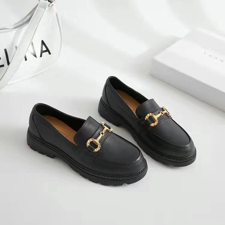 Women s Metallic Loafers with Decorative Buckle Straps - Round Toe Slip-Ons Comfortable Shoes for All Seasons 36 1279₽