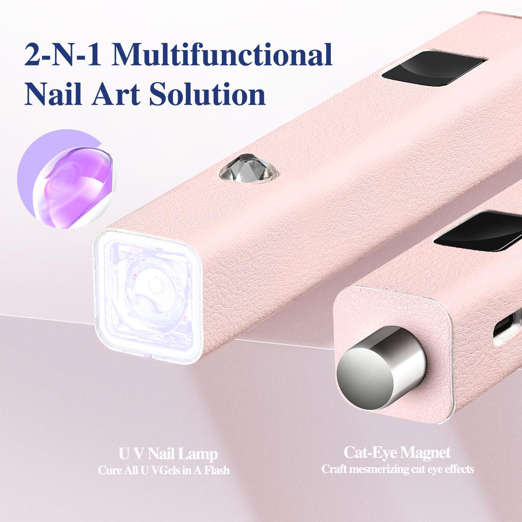 2IN1 Mini Handheld Nail Lamp Portable Quick Dry USB Leather Nail Dryer With Magnet Home Phototherapy Tools UV LED Nail Lamp