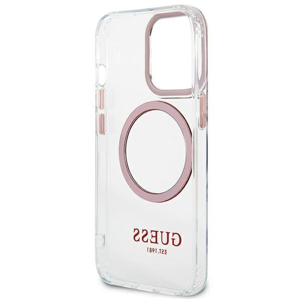 Guess Guhmp13Lhtrmp Iphone 13 Pro / 13 6,1 Różowy/Pink Hard Case Metal Outline Magsafe