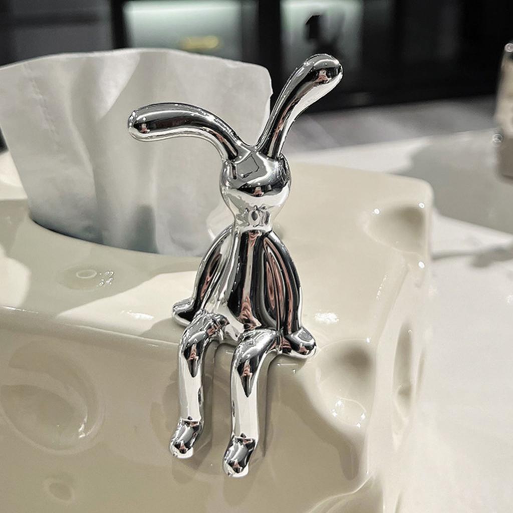 Tissue Box Cover Ceramic Rectangular Stylish Elegant Decorative Napkin Box Holder for Desktop Coffee Table Tissue Dispenser