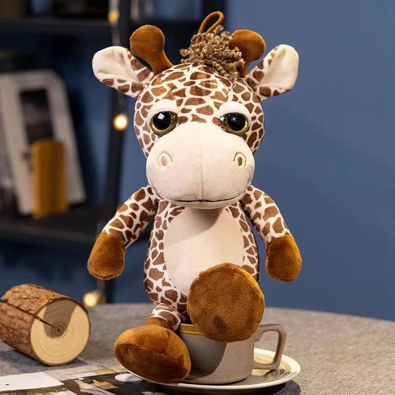 Latest Fun Zoo Big Eyes Animal Doll Kawaii Stuffed Plush Toy Handmade Doll Cartoon Anime Cute Children's Birthday Gift Doll