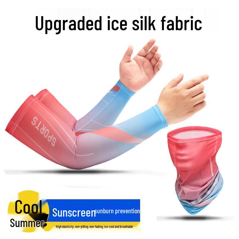 Sport Style Sun Protection Breathable Cycling Arm Warmers for Men and Women - Thin Ice Silk Sleeves