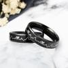 Korean Style Titanium Steel Electrocardiogram Heartbeat Ring