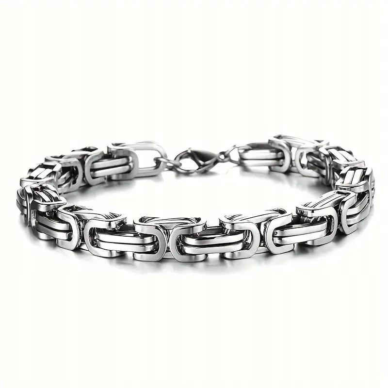 Silver Men' Bracelet THICK 20cm ROYAL Byzantine Weave
