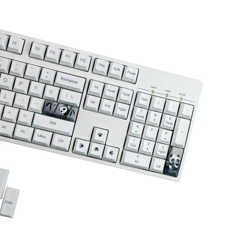 142 Keys  Keycaps Panda  PBT Sublimation Keycap  Profile Fit for 64 68 87 104 Mechanical Keyboard Keycap