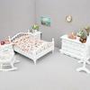 Antique Styles 1/12 Wood Doll House Bedroom Furniture Set Scene Display Accessory Craft Model Project Scene Decoration