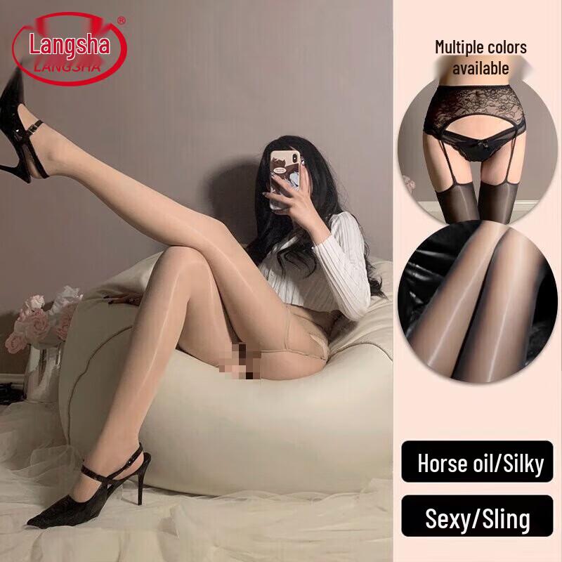 

Langsha Женские ультратонкие прозрачные чулки до бедра на подвязках One Size (80-140 jin)