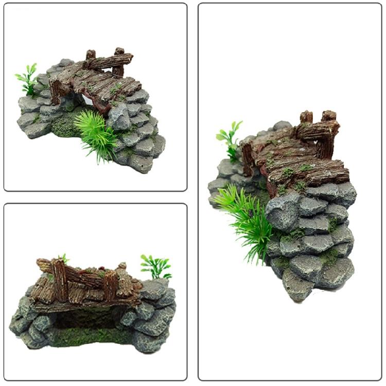 Nontoxic Aquarium Artificial Bridge Ornament Fish Tank Turtle Basking Platform