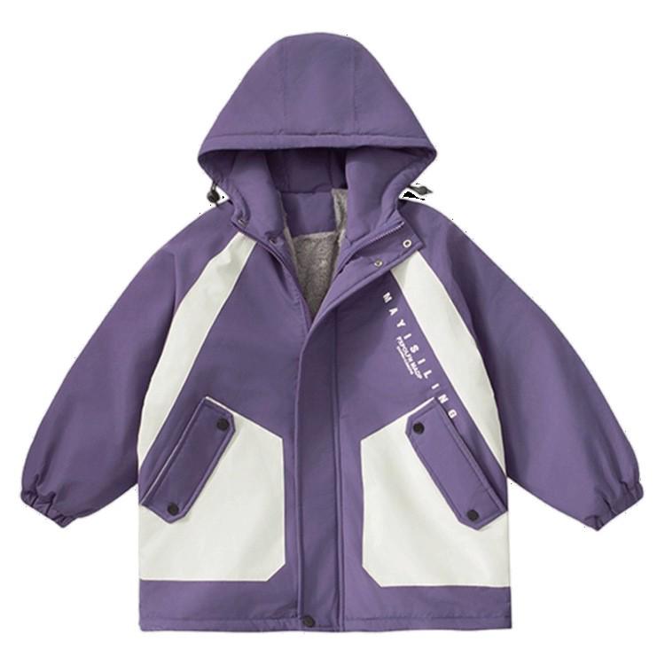 Boys' Trendy Cotton Coat 2025: Velvet-Lined Winter Parka