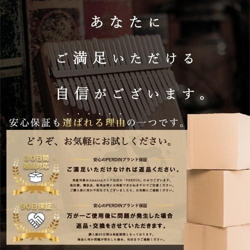 PERDIN Kalimba Beginner Set, 21 Keys, Pre-Tuned, Includes Japanese Sheet Music, Beginner's Book, Case, Engraved, Mahogany (Cerulean Blue)