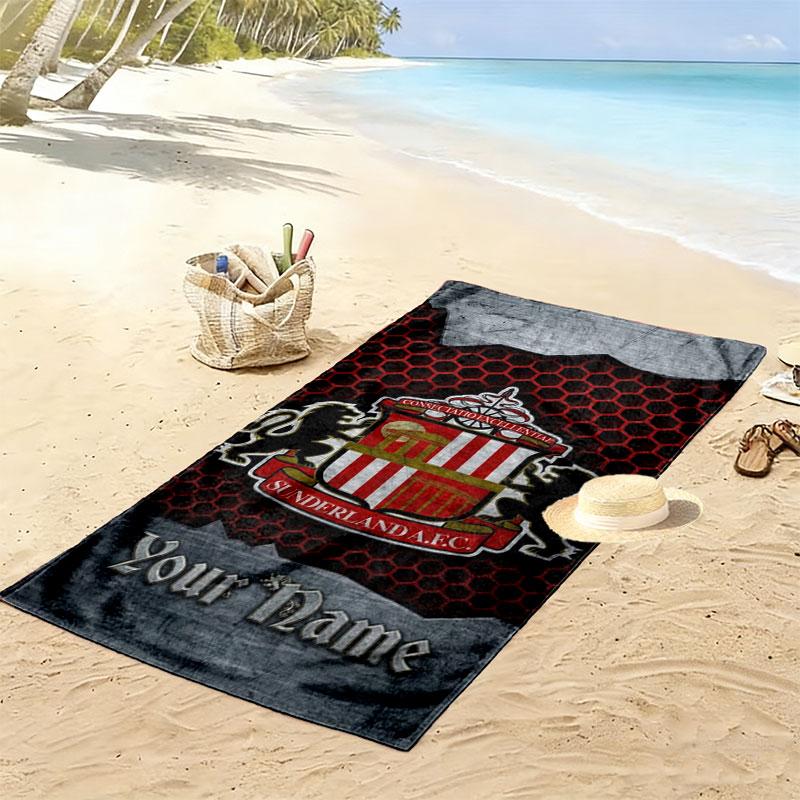 Sunderland A.F Custom Name Print Beach Towel, Large Soft Quick Dry Towel for Beach Camping Swimming