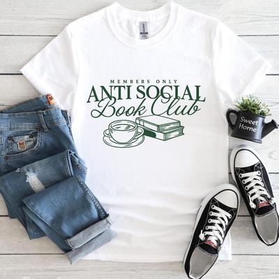 Anti-Sozialer Buchclub Shirt, Introvertiert Lesen Grafik T-Shirt, Gemütlicher Buchliebhaber #31 Unisex T-Shirt