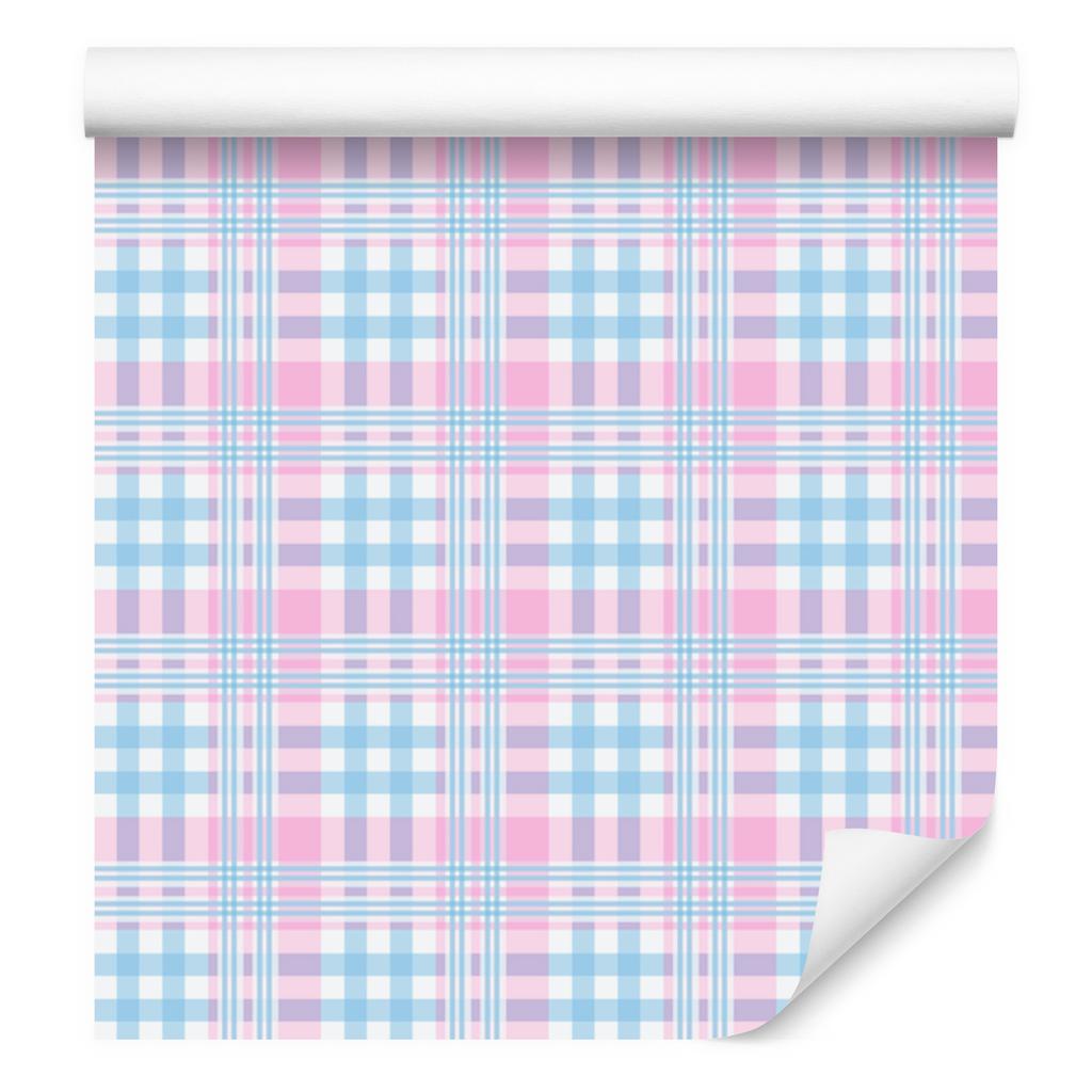 Candy Check Wallpaper White and Azure for Living Room and Bedroom 50x1000