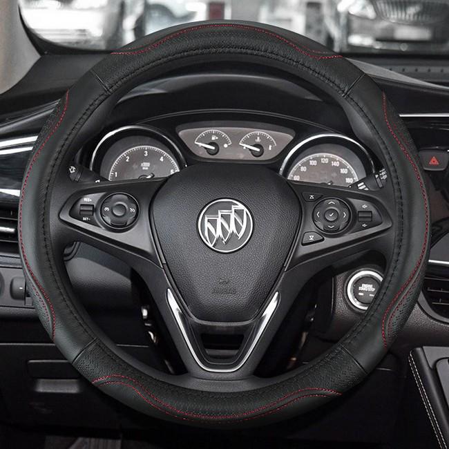 Universal Leather Steering Wheel Cover for Buick: Verano, Excelle, Envision, Encore, GL8, Angkewei, LaCrosse - All Seasons Diameter: 38cm