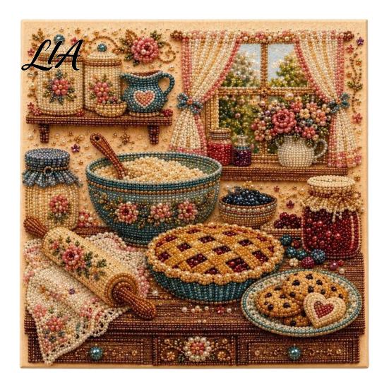 Decorative Crafting Supplies Vintage Room Diamond Painting Kit, DIY Art with Cozy Cottage Scenes, by Numbers Alternative Complete Tools Set