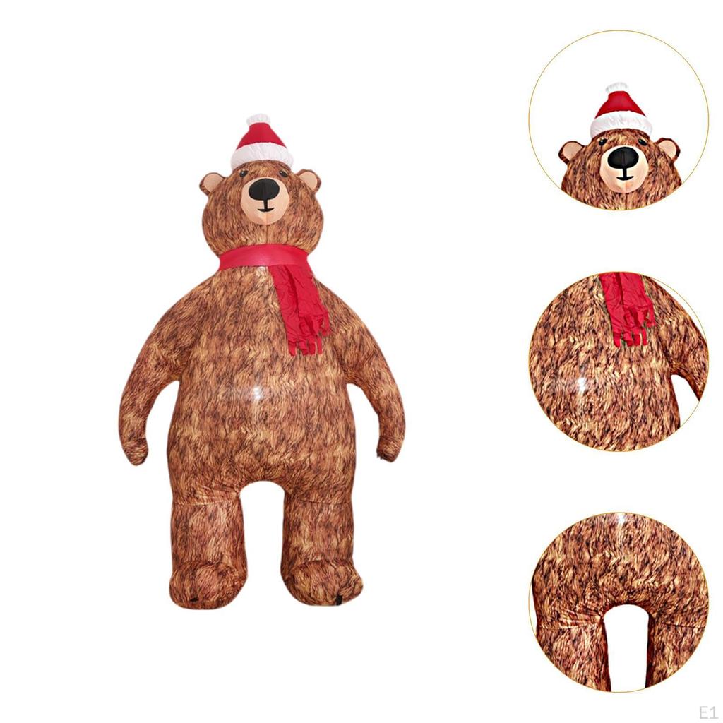 210cm Tall Christmas Inflatabletoy UK Adapter Plug Creative Statue Ornament Blowup Bear for Garden
