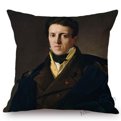 Neoclassical World Famous Oil Painting Jean Ingres Nepoleon The Source La Grande Odalisque Sofa Pillow Case Linen Cushion Cover