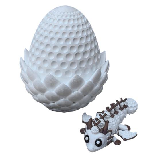 Flexible Sports Ball Dragon And Egg, Articulated Dragon Fidget Toy, 3D Printed Egg with Winged Dragon Inside, Stress Relief Desk Toy