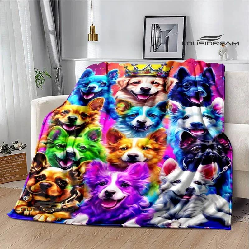3D Cute dog printed blanket Flannel Warm blankets Soft and comfortable blanket bed linings cubre cama Birthday Gift