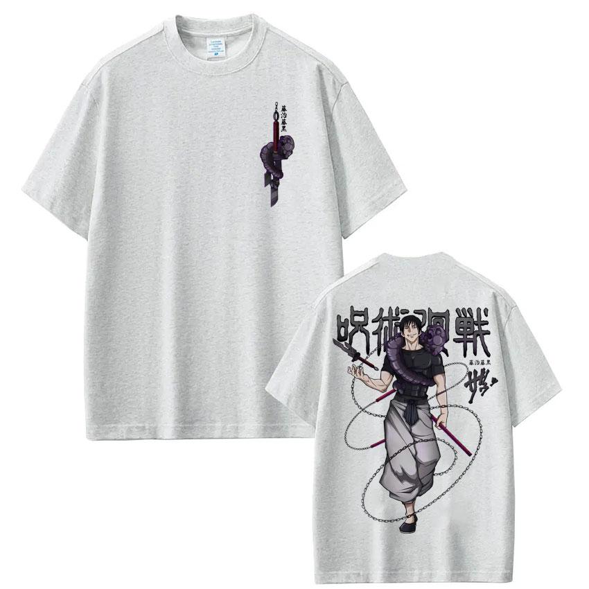 Heta Anime Jujutsu Kaisen Fushiguro Toji Grafiska T-shirts Herr Kvinnor Harajuku Vintage T-shirt Överdimensionerad Bomull Casual Kortärmad