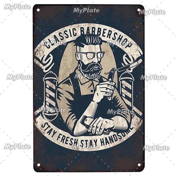 BARBER Tin Sign Metal Sign Retro Plaque Home Decor Metal Vintage Man Cave Bar Pub Club Home Wall Decoration