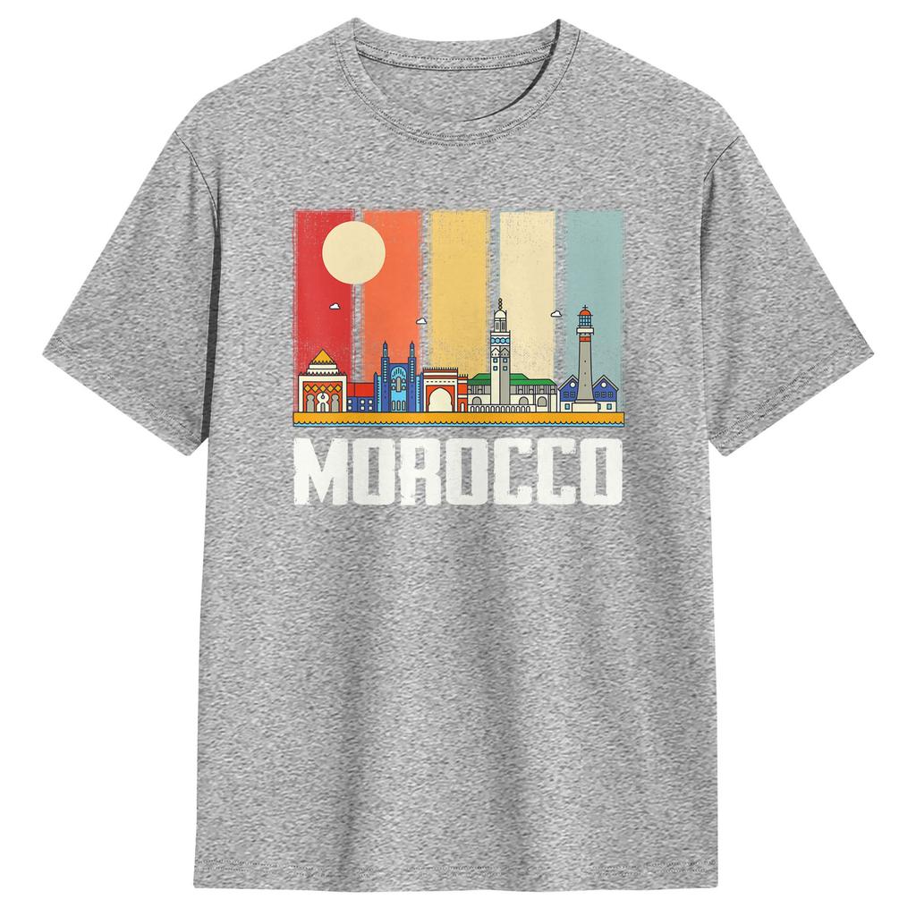 Africa Morocco Skyline Moroccans African Souvenir Gibraltar T Shirts 100 Cotton Tops Crazy Short Sleeve O Neck Tees Printing