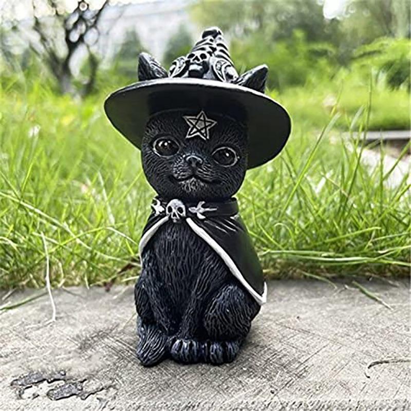 Halloween Hexe Katze Schwarze Katze Harz DekoartikelHalloween Atmosphäre Design Dekoartikel