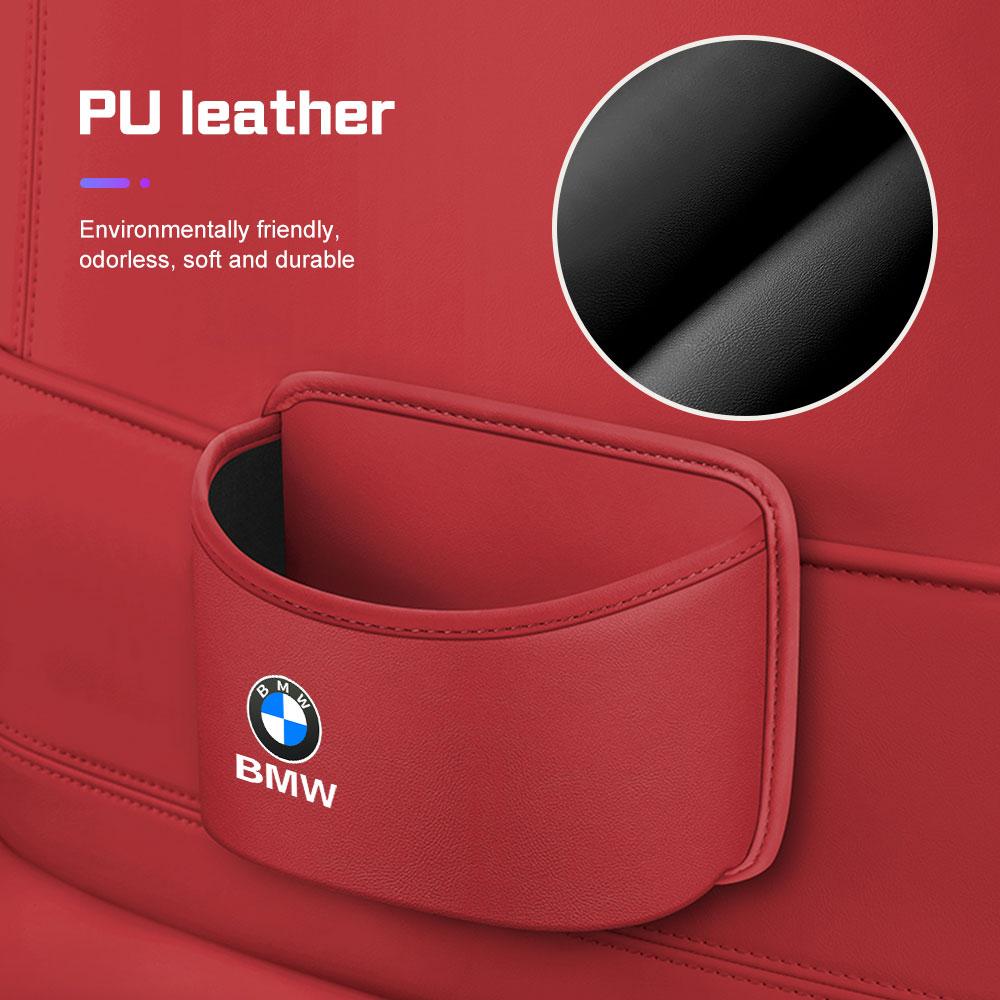 BBJA7 Car Door Cup Holder Box Storage Bin Seat Back Organizer Bag For BMW E46 E87 E60 E90 F48 E70 F15 G20 G30 i4 i7 G02 G05 X1X3 X5 X6