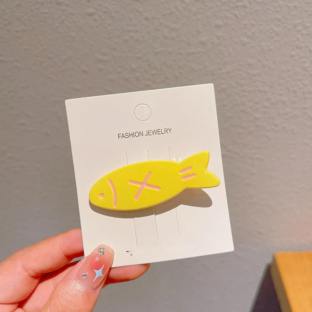 Sweet Cute Candy Color Fish Hair Side Clips Female Broken Hair Duckbill Clip Children Do Not Hurt The Side Forehead Bangs Clip