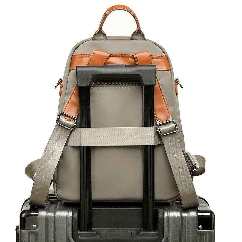 Stylish Nylon Backpack for Women – Lightweight & Water-Resistant Design with PU Accents and Multi-Pocket Storage, Ideal for Daily Use