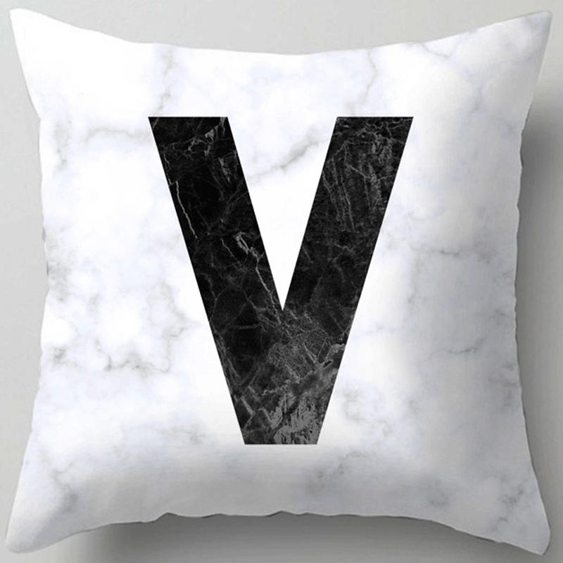 Marble Letter Print Pillowcase Decorative Pillow Sofa Cushion Cover Home Decor Pillowcase