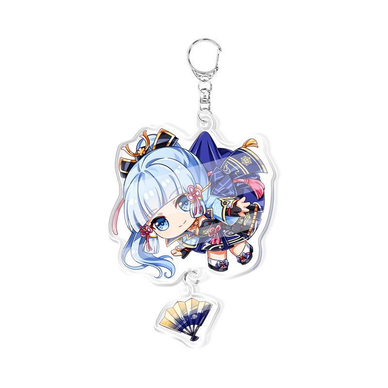 Anime Genshin Impact Porte-clés Acrylique Pendentif Accessoires Présentant les Personnages Yae Miko Xiao Klee Keqing Kazuha Lumine Qualité Premium