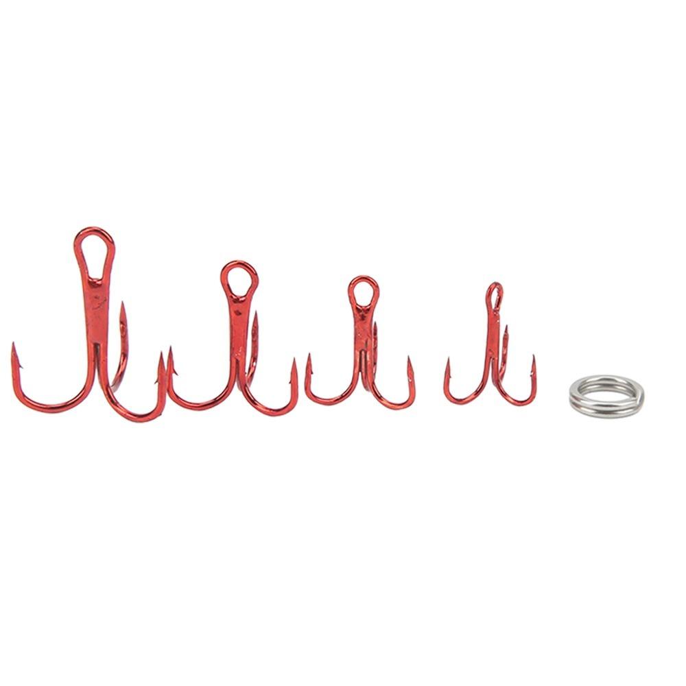 100PCS High Carbon Steel Treble Fishing Hooks Barbed Hook Set Saltwater Fishing