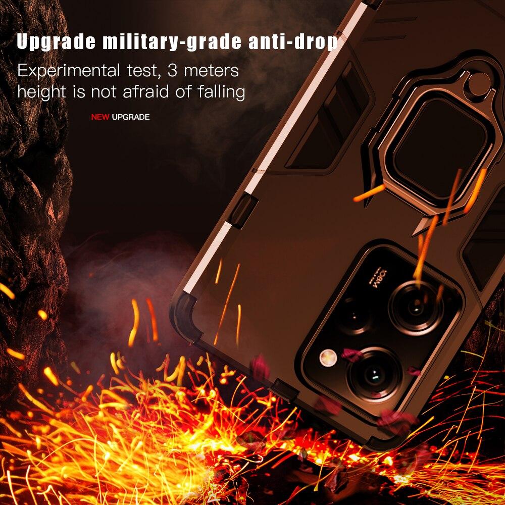 KEYSION Custodia antiurto per armatura per POCO X5 Pro 5G Custodia in silicone + anello in metallo per PC Custodia per telefono per Xiaomi POCO X5 5G