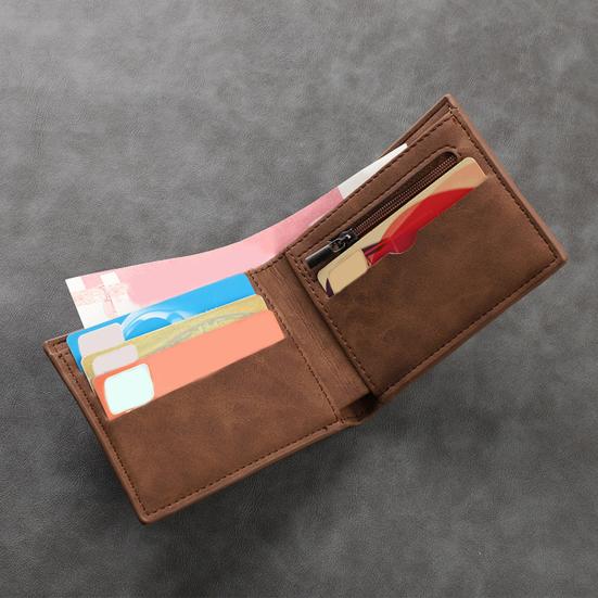 Herren Bifold Geldbörse Minimalistische Taschen-Kurzgeldbörse mit Reißverschluss-Münzfach Kartenhalter Geldbörse für Arbeit Reisen