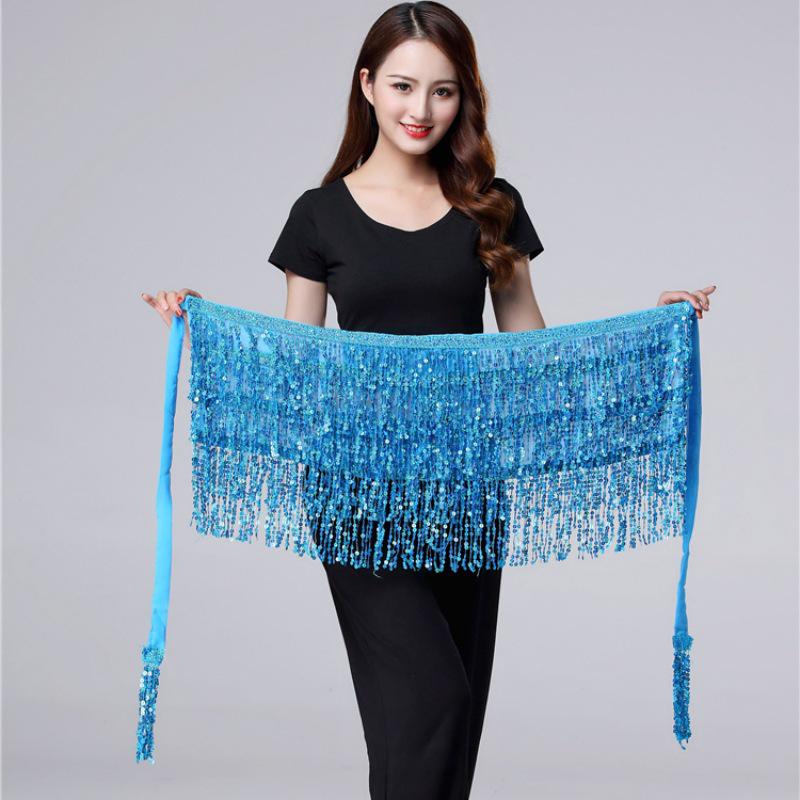 Halloween Belly Dance Costume with Sequin Tassels and Hip Scarf Waist Chain